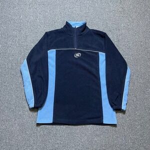 Vintage Russell Athletic Fleece Pullover Large Navy Blue Quarter Zip 90s Y2K